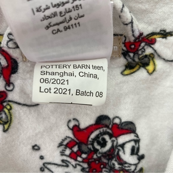 PB Teen Disney Mickey Mouse Holiday Flannel Pajama Set Size Large - Picture 11 of 12